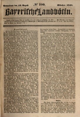 Bayerische Landbötin Samstag 19. August 1848