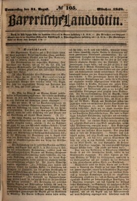 Bayerische Landbötin Donnerstag 31. August 1848