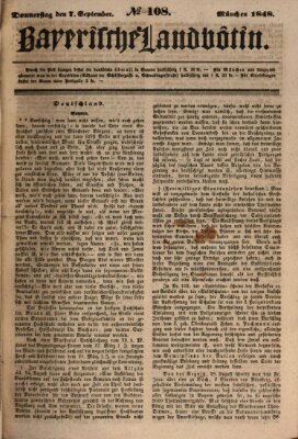 Bayerische Landbötin Donnerstag 7. September 1848