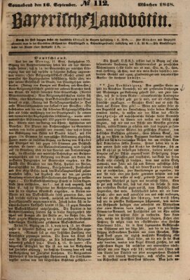 Bayerische Landbötin Samstag 16. September 1848