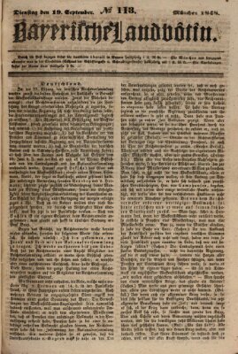 Bayerische Landbötin Dienstag 19. September 1848