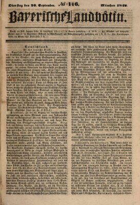 Bayerische Landbötin Dienstag 26. September 1848