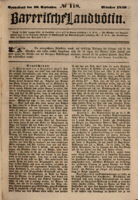 Bayerische Landbötin Samstag 30. September 1848