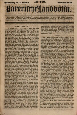 Bayerische Landbötin Donnerstag 5. Oktober 1848