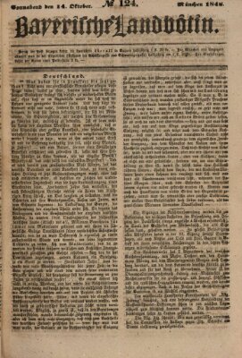 Bayerische Landbötin Samstag 14. Oktober 1848