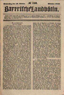 Bayerische Landbötin Donnerstag 19. Oktober 1848