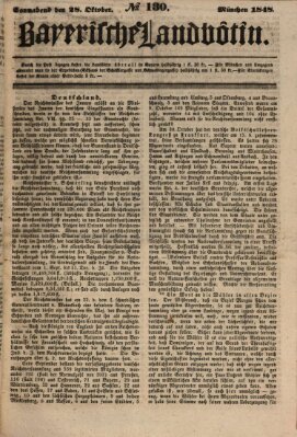 Bayerische Landbötin Samstag 28. Oktober 1848