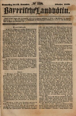 Bayerische Landbötin Donnerstag 16. November 1848