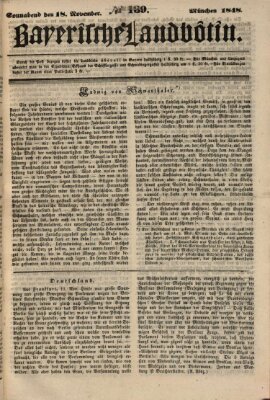 Bayerische Landbötin Samstag 18. November 1848