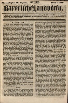 Bayerische Landbötin Donnerstag 28. Dezember 1848