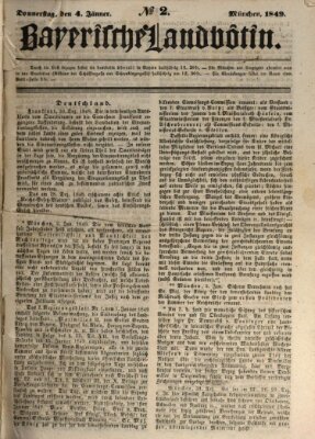 Bayerische Landbötin Donnerstag 4. Januar 1849