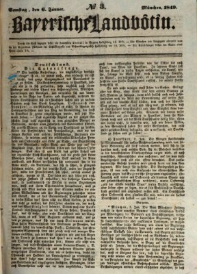 Bayerische Landbötin Samstag 6. Januar 1849