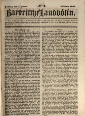 Bayerische Landbötin Sonntag 7. Januar 1849