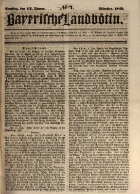 Bayerische Landbötin Samstag 13. Januar 1849