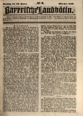 Bayerische Landbötin Dienstag 16. Januar 1849