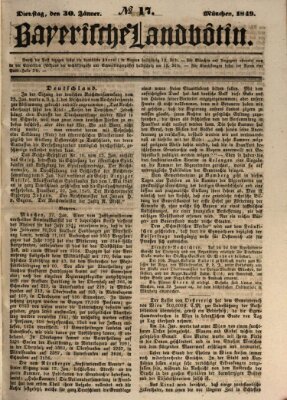 Bayerische Landbötin Dienstag 30. Januar 1849