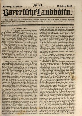 Bayerische Landbötin Dienstag 6. Februar 1849