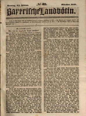 Bayerische Landbötin Sonntag 25. Februar 1849