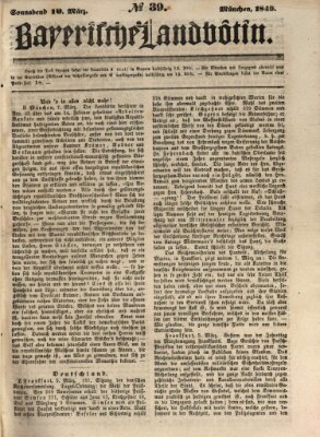 Bayerische Landbötin Samstag 10. März 1849