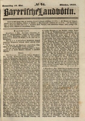 Bayerische Landbötin Donnerstag 10. Mai 1849