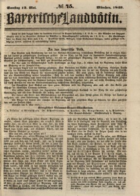 Bayerische Landbötin Samstag 12. Mai 1849