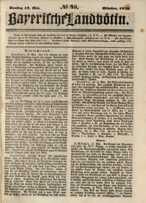 Bayerische Landbötin Samstag 19. Mai 1849