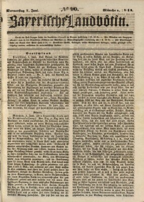 Bayerische Landbötin Donnerstag 7. Juni 1849