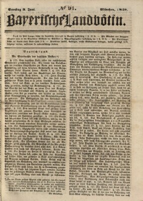 Bayerische Landbötin Samstag 9. Juni 1849