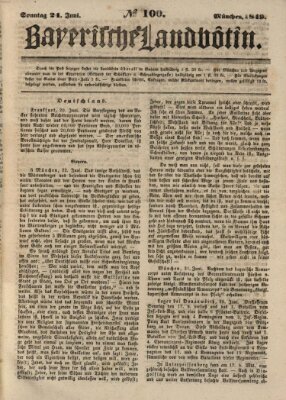 Bayerische Landbötin Sonntag 24. Juni 1849