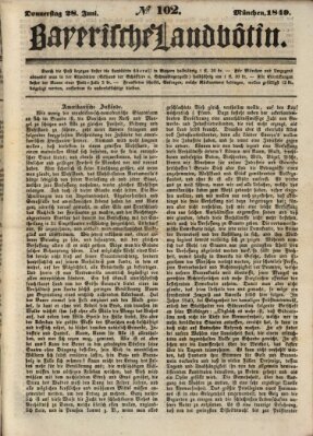 Bayerische Landbötin Donnerstag 28. Juni 1849