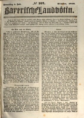 Bayerische Landbötin Donnerstag 5. Juli 1849