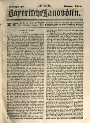 Bayerische Landbötin Sonntag 8. Juli 1849