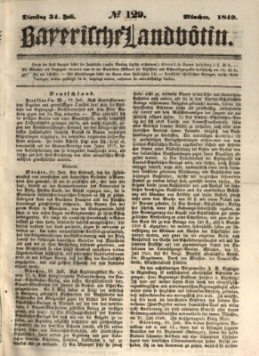 Bayerische Landbötin Dienstag 31. Juli 1849