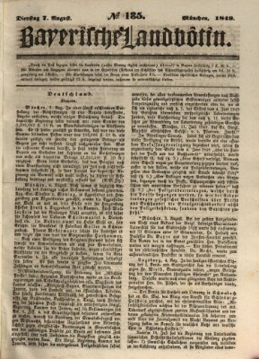 Bayerische Landbötin Dienstag 7. August 1849