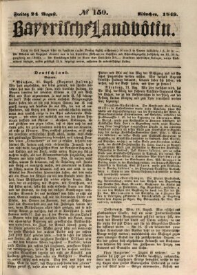 Bayerische Landbötin Freitag 24. August 1849