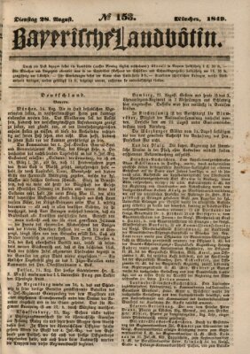 Bayerische Landbötin Dienstag 28. August 1849