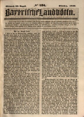 Bayerische Landbötin Mittwoch 29. August 1849