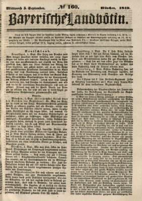 Bayerische Landbötin Mittwoch 5. September 1849