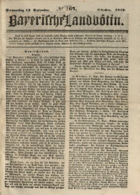 Bayerische Landbötin Donnerstag 13. September 1849