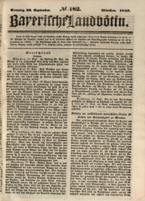 Bayerische Landbötin Sonntag 30. September 1849