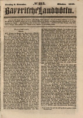 Bayerische Landbötin Dienstag 6. November 1849