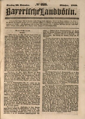 Bayerische Landbötin Dienstag 20. November 1849