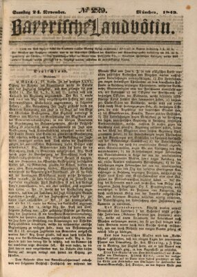 Bayerische Landbötin Samstag 24. November 1849