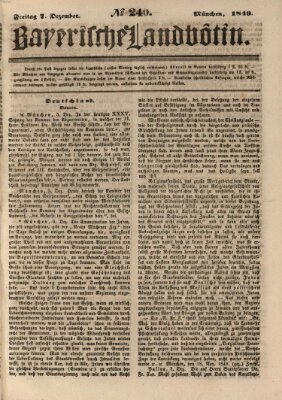 Bayerische Landbötin Freitag 7. Dezember 1849