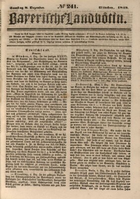 Bayerische Landbötin Samstag 8. Dezember 1849