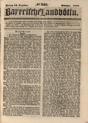 Bayerische Landbötin Freitag 14. Dezember 1849