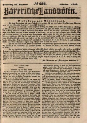 Bayerische Landbötin Donnerstag 27. Dezember 1849