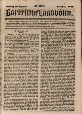 Bayerische Landbötin Sonntag 30. Dezember 1849