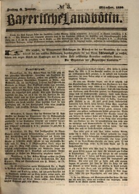 Bayerische Landbötin Freitag 4. Januar 1850