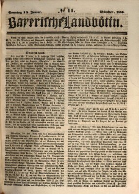 Bayerische Landbötin Sonntag 13. Januar 1850